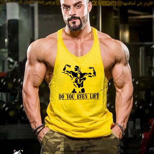Men's Summer Cotton Muscle Workout Tank Top (Printed)