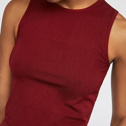 Seamless Stripe High-Waisted Workout Leggings Set